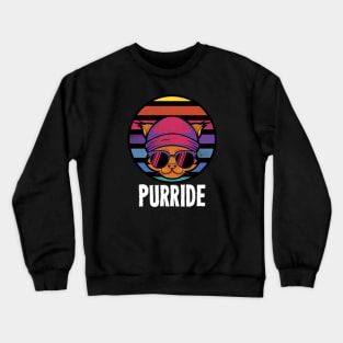 Purride - Retro Vintage Cat Crewneck Sweatshirt